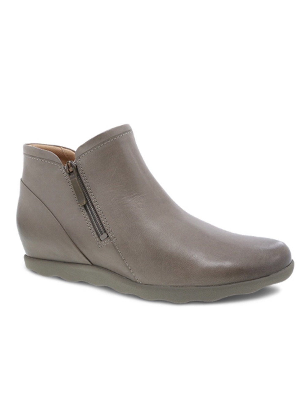 Dansko Women's Miki Leather Taupe Wedge Ankle Boot